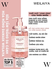 Sữa Tắm Trắng Da Hoa Hồng Damask Weilaiya 450ml + Tặng Bông Tắm