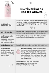 Sữa Tắm Trắng Da Hoa Trà Camellia Weilaiya 450ml + Tặng Bông Tắm