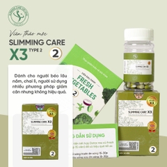 Viên Uống Giảm Cân X3 Slimming Care Số 2 (Loại Mạnh Cho Cơ Địa Chai Lì) + Tặng Kèm Detox Rau Xanh