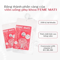 Viên Uống Men Phụ Khoa FEME MATI Nhật Bản - Gói 30 Viên