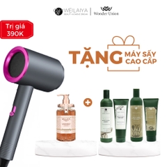 [TẶNG MÁY SẤY TÓC] Combo Sữa Tắm Hoa Hồng Weilaiya 450ml + 2 Cặp Gội Xả Gừng / Gừng Hà Thủ Ô Weilaiya