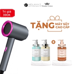 [TẶNG MÁY SẤY TÓC] Combo Gội Xả Phục Hồi Nấm Truffle Weilaiya 450ml*2 + Sữa Tắm Hoa Hồng Weilaiya 450ml