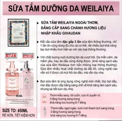 Combo Sữa Tắm Trắng Da Hoa Hồng + Sữa Tắm Trắng Da Hoa Trà Weilaiya (Tặng mini sữa tắm + mini gx phục hồi)