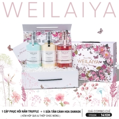 [Hộp Hoa] Sét Quà Tặng Dầu Gội Xả Nấm Truffle Weilaiya + Sữa Tắm Trắng Da Hoa Hồng Damask