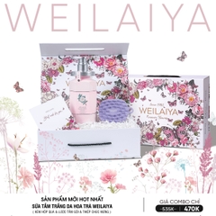 [Hộp Hoa] Sét Quà Tặng Sữa Tắm Hoa Trà Camellia Weilaiya + Tặng Lược Tắm Gội