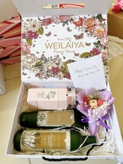 [Hộp Hoa] Sét Quà Tặng Sữa Tắm Hoa Trà Camellia Weilaiya + Gội Xả Gừng HTO