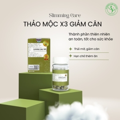 Viên Uống Giảm Cân X3 Slimming Care Số 2 (Loại Mạnh Cho Cơ Địa Chai Lì) + Tặng Kèm Detox Rau Xanh