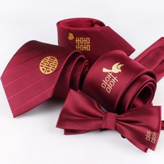 Nơ và cà vạt đỏ dành cho ngày cưới chữ thêu song hỷ độc đáo TP HCM  giangpkc-phu-kien-thoi-trang
