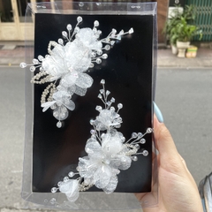 Cài tóc cô dâu hoa voan lưới đính pha lê đá mẫu mới tháng 1/2024 SP2225086   giangpkc-phu-kien-thoi-trang