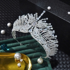 Vương miện cô dâu cao cấp đá zincon  giangpkc-phu-kien-thoi-trang cao 9.5 cm  mới 2025