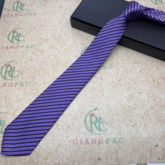 Cà vạt nam màu tím trung niên bản 8cm dài tự thắt hàng dầy 3 lớp dành cho Lãnh Đạo giangpkc-phu-kien-thoi-trang