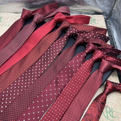 Cà vạt nam thanh niên tết 2024 Giangpkc đỏ và đỏ đô may mắn  giangpkc-phu-kien-thoi-trang