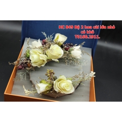 Bộ đôi cài tóc cô dâu hoa và cỏ khô