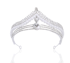 Vương miện cô dâu 2 tầng cổ điển viền hạt trai chóp nhọn sang trọng Giangpkc 6/2022 giangpkc-phu-kien-thoi-trang