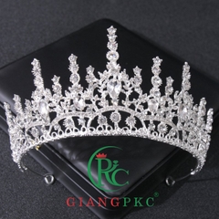 Vương miện cô dâu đá tầng dáng cao sang trọng mới t9/2022 Giangpkc - đen  giangpkc-phu-kien-thoi-trang