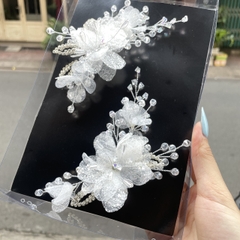 Cài tóc cô dâu hoa voan lưới đính pha lê đá mẫu mới tháng 1/2024 SP2225086   giangpkc-phu-kien-thoi-trang