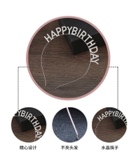 Băng đô sinh nhật Happy birthday hợp kim xi mạ đính đá TP HCM  giangpkc-phu-kien-thoi-trang