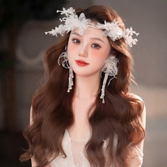 🌸 Vòng Hoa Cài Tóc Cô Dâu Màu Kem - Mẫu Mới Tháng 10/2024 🌸  giangpkc-phu-kien-thoi-trang