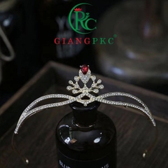 Vương miện công chúa đính hạt đá pha lê trắng mẫu mới t10-2022 Giangpkc  giangpkc-phu-kien-thoi-trang