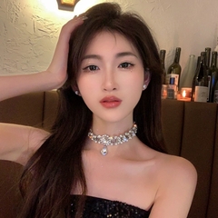 Vòng Chocker Vòng Cổ Đính Đá Cao Cấp Ôm Sát Retro  giangpkc-phu-kien-thoi-trang