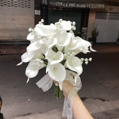 Hòa Nhịp Hạnh Phúc Bó Hoa Cưới cầm tay cô dâu Hoa Bách Hợp trăm năm hạnh phúc hoa vải  giangpkc-phu-kien-thoi-trang