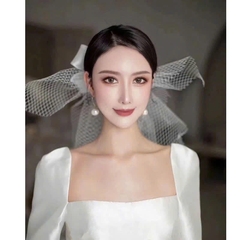 Voan lưới cài tóc cô dâu đính nơ to mẫu voan cưới dễ thương 2025 Sp2226632  giangpkc-phu-kien-thoi-trang