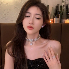 Vòng Chocker Vòng Cổ Đính Đá Cao Cấp Ôm Sát Retro  giangpkc-phu-kien-thoi-trang