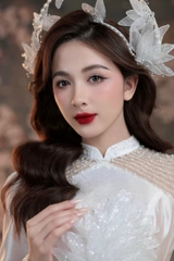 Mấn cô dâu cách tân lá bạc nhũ màu trắng mẫu mới  T42024 giangpkc-phu-kien-thoi-trang