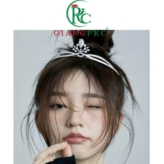 Vương miện công chúa đính hạt đá pha lê trắng mẫu mới t10-2022 Giangpkc  giangpkc-phu-kien-thoi-trang