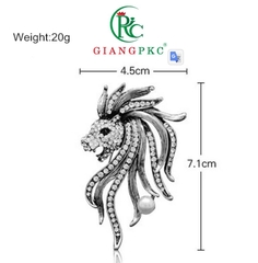 Cài áo vest nam chú rể biểu tượng Sư Tủ bờm hoa Giangpkc  giangpkc-phu-kien-thoi-trang