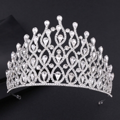 Vương miện cô dâu lớn dáng thái cao 11cm vòng đầu 15.5 Mẫu vương miện mới 2020 Giangpkc Sp003035