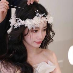 🌸 Vòng Hoa Cài Tóc Cô Dâu Màu Kem - Mẫu Mới Tháng 10/2024 🌸  giangpkc-phu-kien-thoi-trang