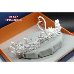 Vương miện đôi thiên nga trắng chất liệu cao cấp