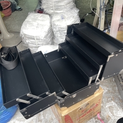 Cốp makeup chuyên nghiệp 6 ngăn màu đen viền hộc dài kt 40x25x37cm  giangpkc-phu-kien-thoi-trang