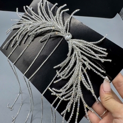 Cài tóc cô dâu đá tua rua mẫu mới xích đá dài t2/2025 Giangpkc SP2227091  giangpkc-phu-kien-thoi-trang