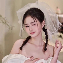 Voan cài tóc cô dâu ngắn xược cài hoa voan lông vũ mẫu mới 2024  giangpkc-phu-kien-thoi-trang