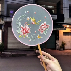 Quạt cổ trang trung quốc thêu cao cấp đính tua T10-2024  giangpkc-phu-kien-thoi-trang