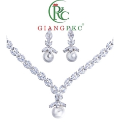 Bộ trang sức cao cấp đồng mạ vàng chất liệu đá AAA zincon SP2221922  giangpkc-phu-kien-thoi-trang
