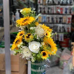 Hoa cầm tay cô dâu 👰 2020 hoa hướng dương điểm hoa Hồng GiangPKC