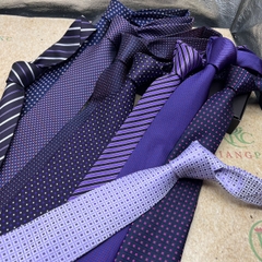 Cà vạt nam màu tím trung niên bản 8cm dài tự thắt hàng dầy 3 lớp dành cho Lãnh Đạo giangpkc-phu-kien-thoi-trang