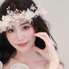 🌸 Vòng Hoa Cài Tóc Cô Dâu Màu Kem - Mẫu Mới Tháng 10/2024 🌸  giangpkc-phu-kien-thoi-trang