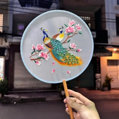 Quạt cổ trang trung quốc thêu cao cấp đính tua T10-2024  giangpkc-phu-kien-thoi-trang