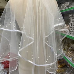 Voan cô dâu 👰 trắng kem có sẵn lược cài viền vải đính hạt trai mẫu bán chạy 2020 giangpkc