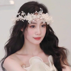 🌸 Vòng Hoa Cài Tóc Cô Dâu Màu Kem - Mẫu Mới Tháng 10/2024 🌸  giangpkc-phu-kien-thoi-trang
