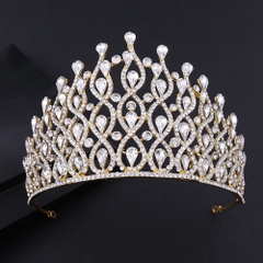 Vương miện cô dâu lớn dáng thái cao 11cm vòng đầu 15.5 Mẫu vương miện mới 2020 Giangpkc Sp003035
