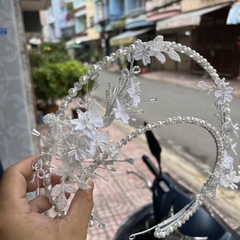 Mấn cô dâu hoa kẽm pha lê hoa đất sét Nhật  mới 8-2023 Giangpkc  giangpkc-phu-kien-thoi-trang