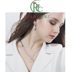 Bộ trang sức cao cấp đồng mạ vàng chất liệu đá AAA zincon SP2221922  giangpkc-phu-kien-thoi-trang