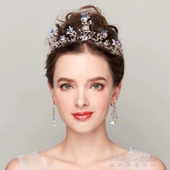 Vương miện cô dâu sao mềm kèm bông tai