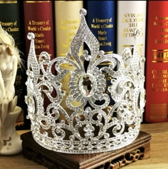 Vương miện Hoa Hậu dáng cao đá tròn mẫu đăng quang mới 2022 ( 19.5cm - đáy 16 ) Giangpkc  giangpkc-phu-kien-thoi-trang