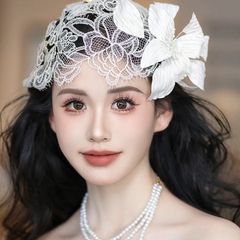 Mũ hoa ren thủ công phong cách Cộng hòa cổ điển, mũ nón ren, phong cách Pháp  giangpkc-phu-kien-thoi-trang